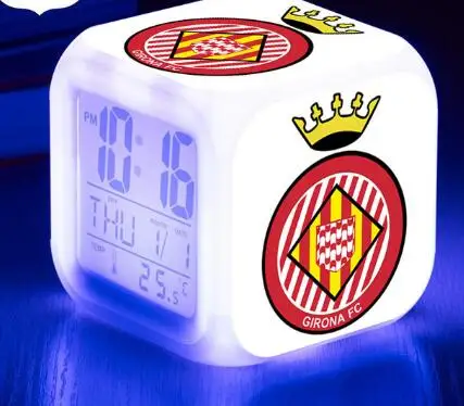 Игрушка Real Club Deportivo de La Coruna 7 цветов светодиодной вспышкой светодиодные цифровые часы-будильник испанского футбольного клуба Ла-лиги Футбол/Часы с рисунком на футбольную тематику Лучшие подарки на Рождество - Цвет: Цвет: желтый