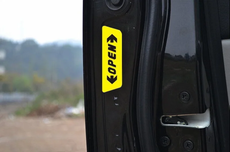 Автомобильная дверь открыть Предупреждение безопасности автомобиля стикер для