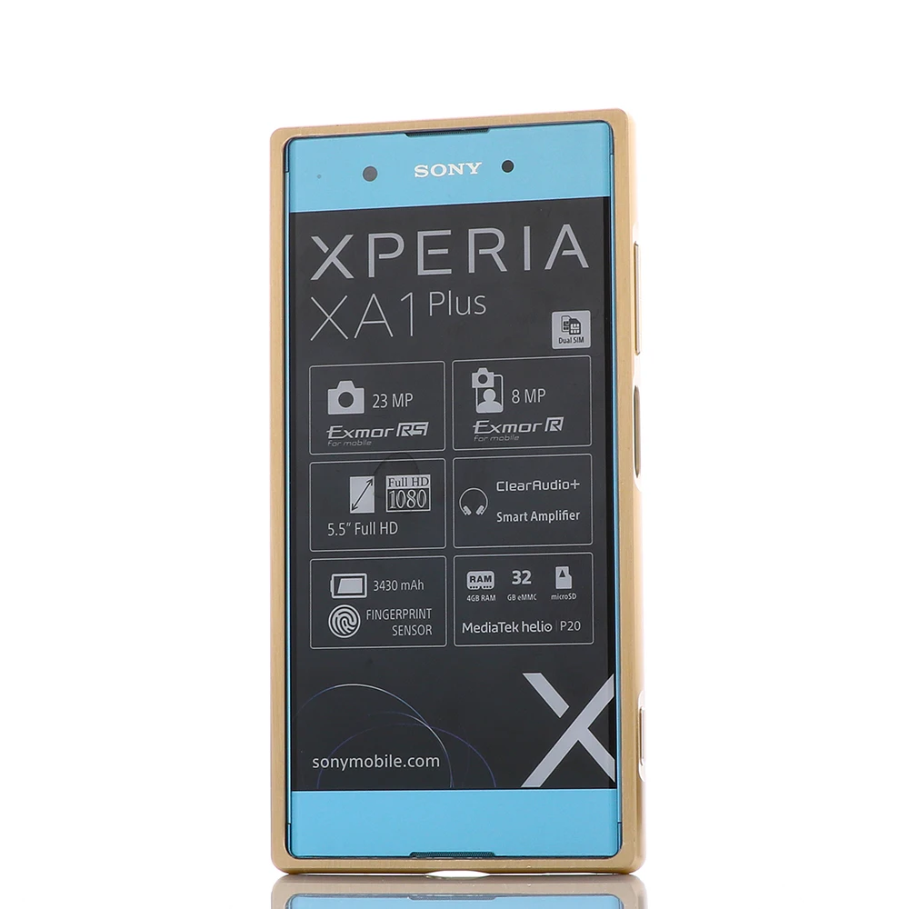 Роскошные зеркальные чехлы из розового золота для sony Xperia xa1 plus, алюминиевая металлическая рамка, задняя крышка для sony Xperia XA 1 Plus