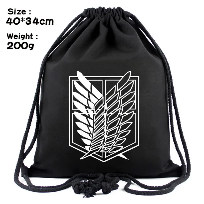 2018 New Arrival Anime Attack on Titan Cosplay Props Canvas Backpack Schoolbag Computer Package Accessories |