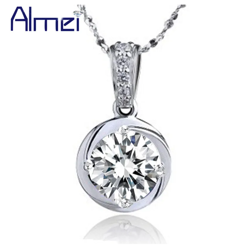 Серебряное ожерелье и подвески Almei летние аксессуары фиолетовое из циркона N573 |