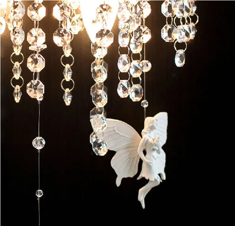 Скандинавский кристалл свет стены ангел бабочка настенные светильники для дома