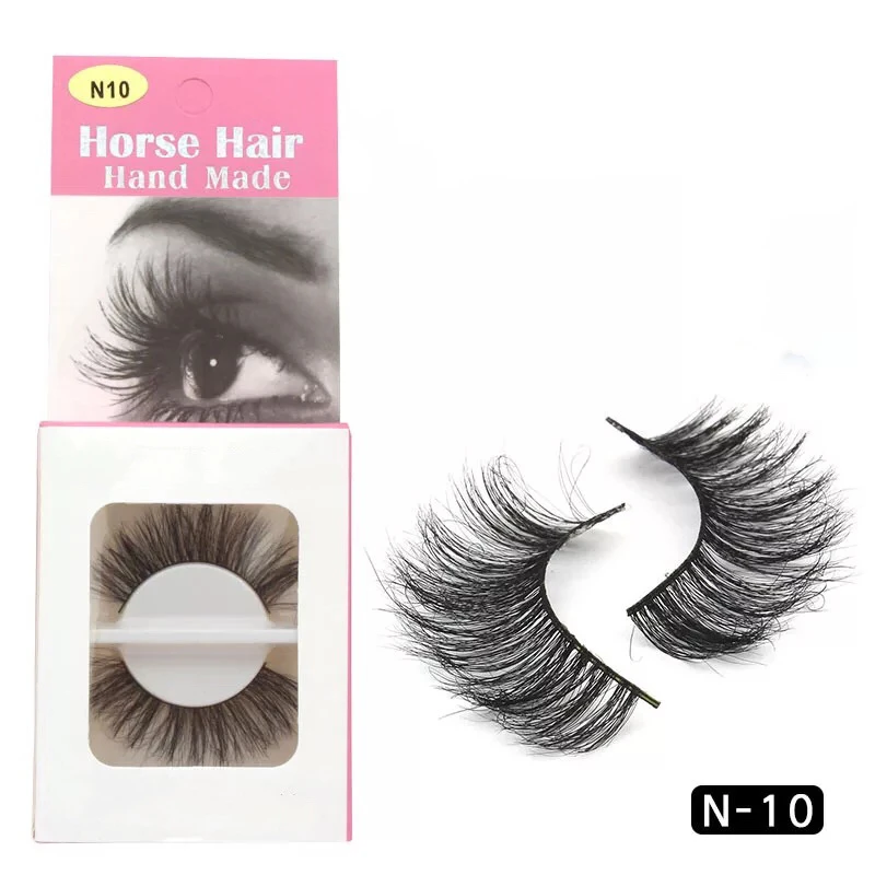 1 пара настоящие конские волосы Накладные ресницы перекрестные грязные завитые
