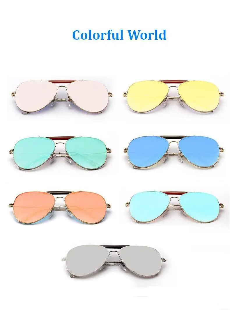 Солнцезащитные очки с плоскими линзами JWW103 для мужчин и женщин зеркальные в