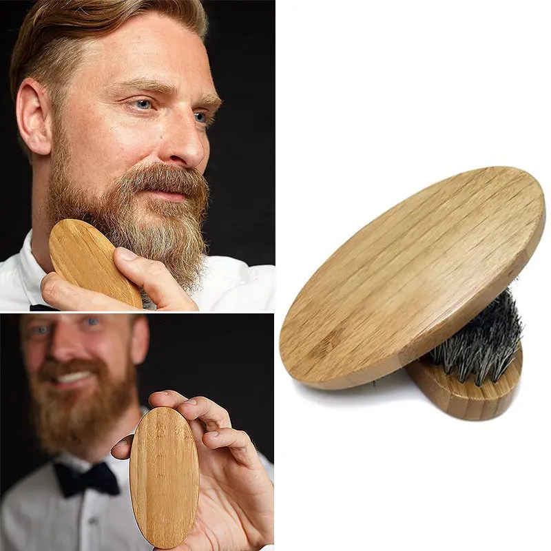 Мужская щетка для усов и бороды с натуральной щетиной кабана военная Расческа
