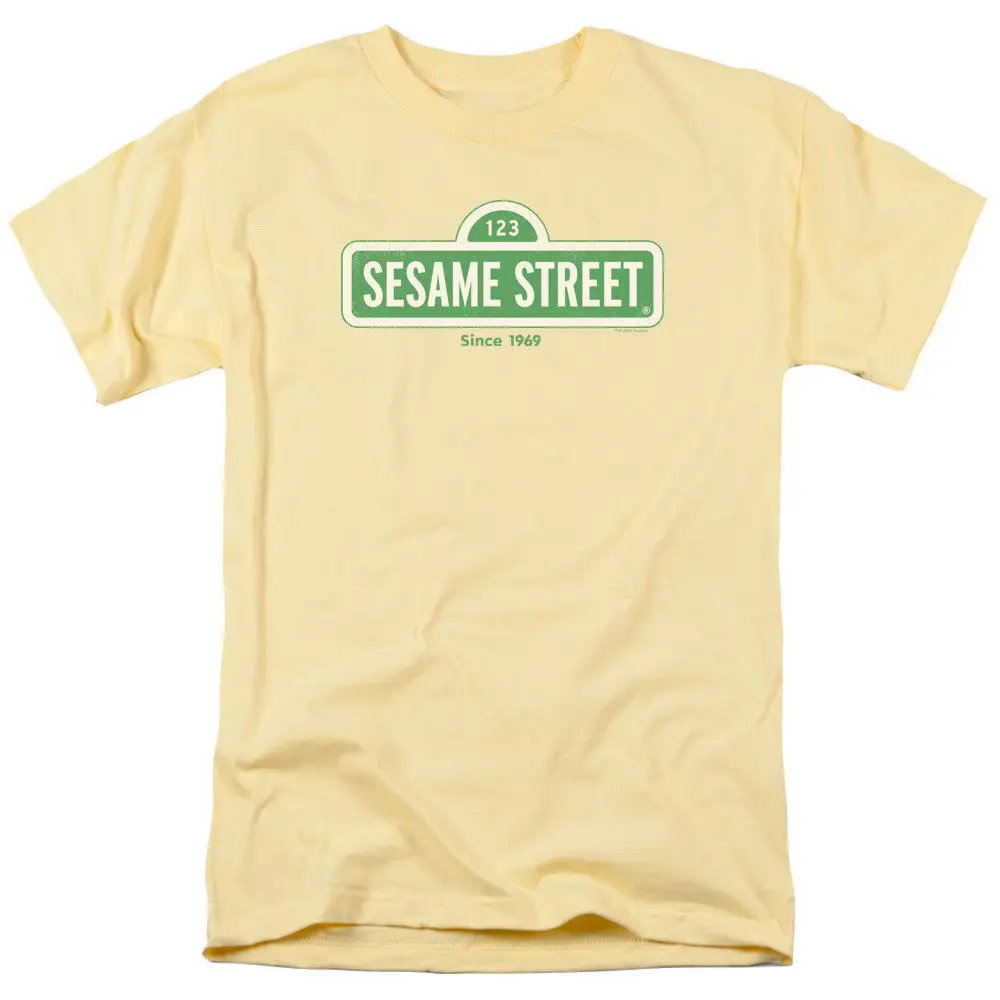 Улица Сезам с 1969 Мужская футболка для подростков и рисунком Унисекс Новая модная