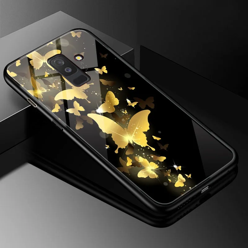 DIY фото настроить чехол для телефона Coque samsung Galaxy J2 PRO закаленное стекло крышка для samsung Galaxy J3 J4 J6 J7 J8 - Цвет: BLK-3
