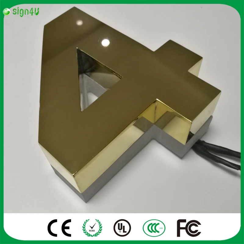 В отеле открытый золото металл с подсветкой LED номер дома знак гостиничный