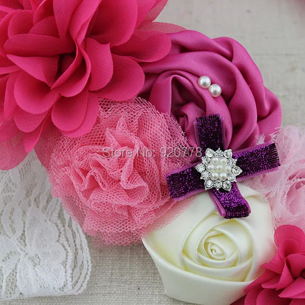 2 шт./компл. пояс и повязка на голову цвета фуксии слоновой кости розового для