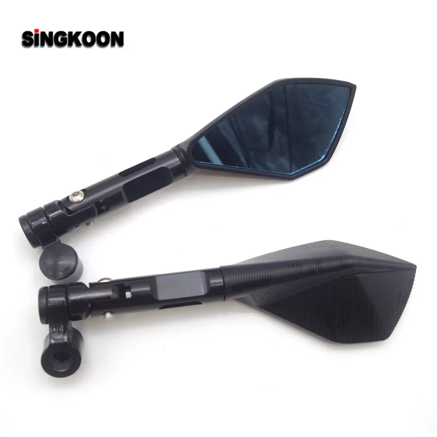 Алюминиевые мотоциклетные зеркала заднего вида с ЧПУ синее стекло мотоциклетное