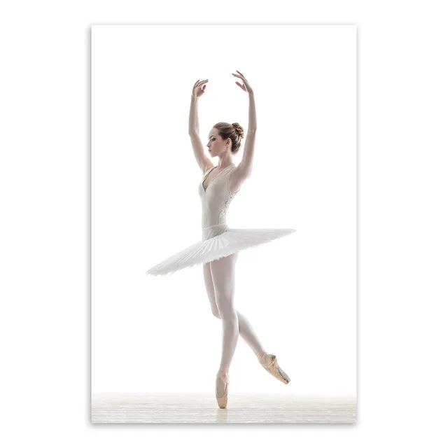 Different Ballet Movements White Photo Art Prints Poster Wall Picture Canvas Painting No Frame Ballerina Home Decor Unframed | Дом и сад