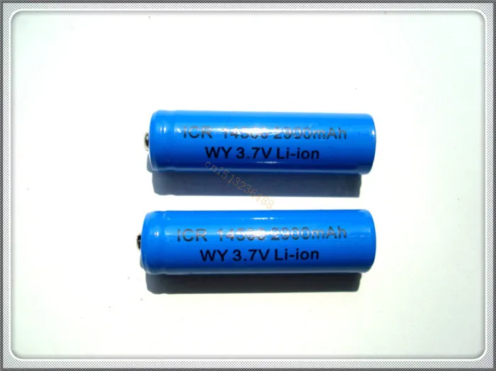 Бесплатная доставка 2 шт./лот 14500 перезаряжаемая литиевая батарея фонарик 2900 мАч 3