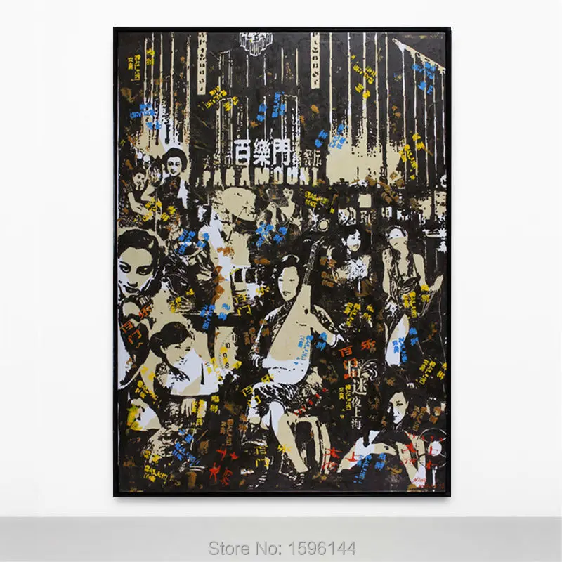 Большой размер картина маслом Ручная работа Старый Шанхай рисунок современная