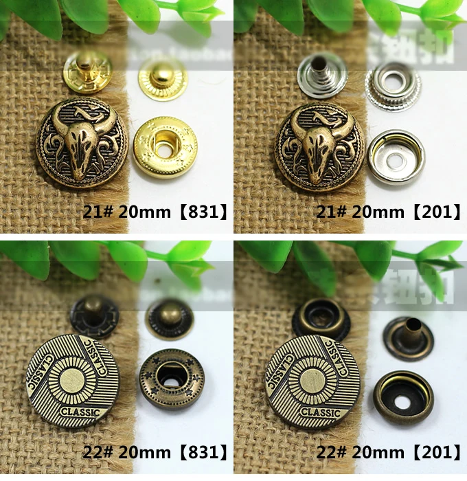 vintage design DIY metal snap button set leather craft clothes handmade bags accessories 50sets/lot | Дом и сад