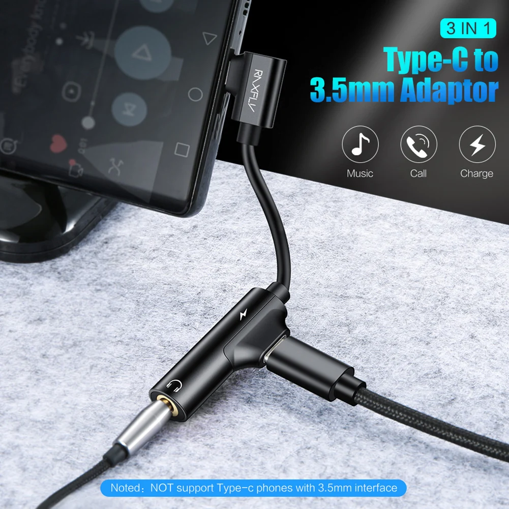 RAXFLY 90 Degree Elbow Type C Male to Female Charge Earphone Audio Adapter Cable |
