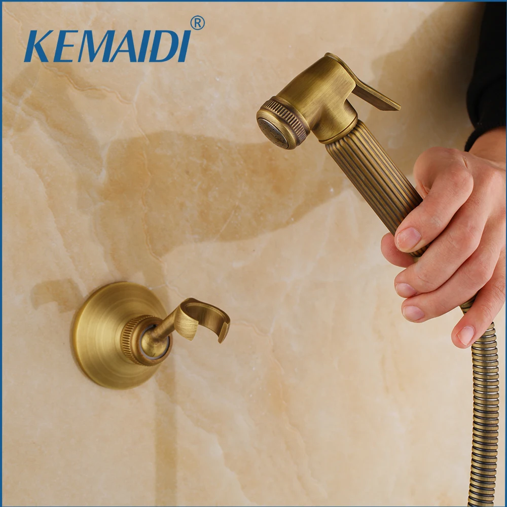 KEMAIDI, античная латунь, смесители для биде, настенный, ванная комната, Душ, туалет, кран с ручной душевой, аксессуары для ванной комнаты
