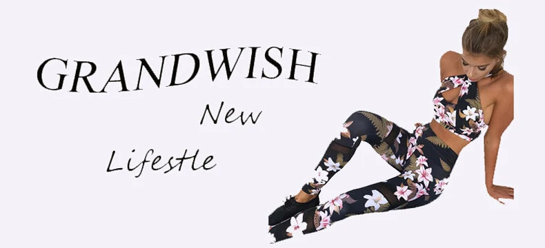 Grandwish, комплект из бюстгальтера и штанов для йоги, спортивная одежда для женщин, дышащие комплекты для тренировок, женская одежда для фитнеса, 2 предмета, леггинсы, ZF016