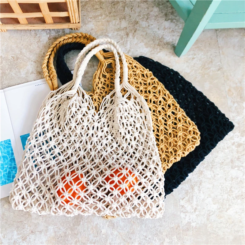 Новинка 2019 популярная плетеная Сумка сетчатая с пряжкой соломенная сумка без