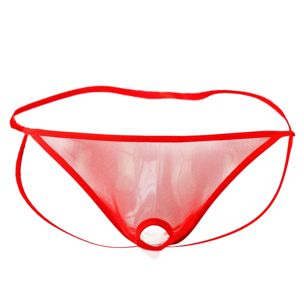 Мужские трусы с открытой передней сеткой G String Pouch нижнее белье фиолетовые