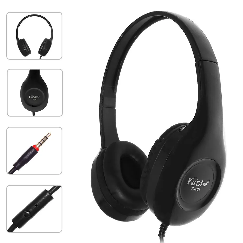 Проводные Игровые наушники VOBERRY 3,5 мм, складные проводные наушники с микрофоном для студентов, детей T201