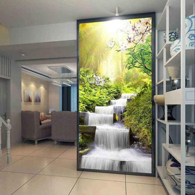 Фотобумага 3D под заказ настенная бумага с рисунком леса солнечного света