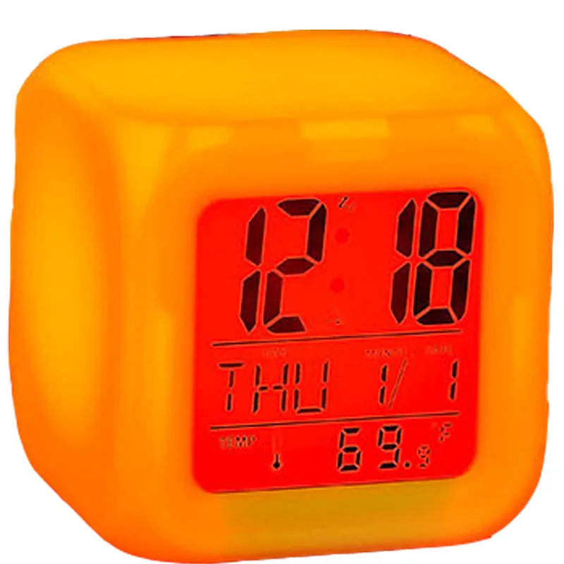 Цифровые часы-будильник светящиеся творческие мини-часы для девочек 7 цветов