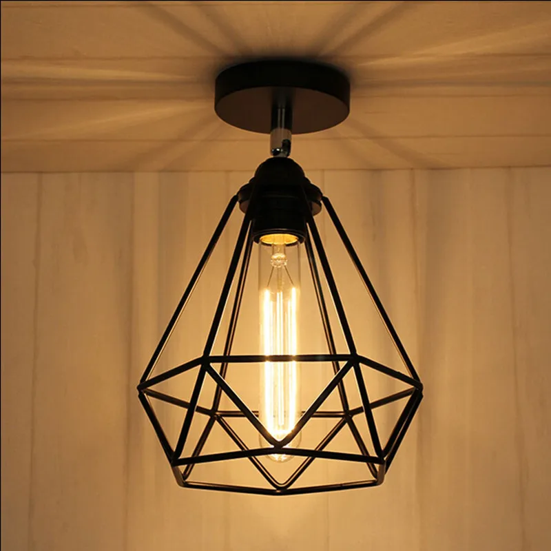 Винтажная потолочная лампа в стиле лофт американский кантри черный 5 стилей