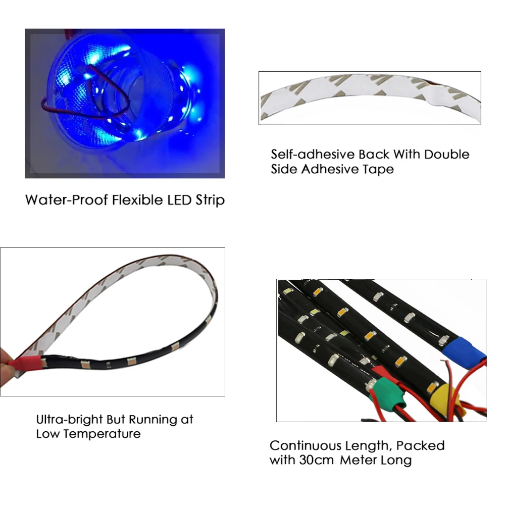 30 см автомобиля Светодиодные ленты светильник высокого Мощность 1210 15 smd 12V LED DRL
