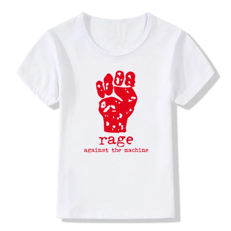 2019 модная детская футболка с принтом Rage Against The Machine круглым вырезом и коротким