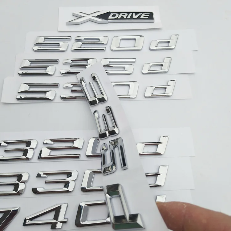 20 шт. автомобильные наклейки 3D 520d 320d 120d 740d 318d 530d 330d 525D M3 M5 X1 X3 X5 X6|Эмблемы| |