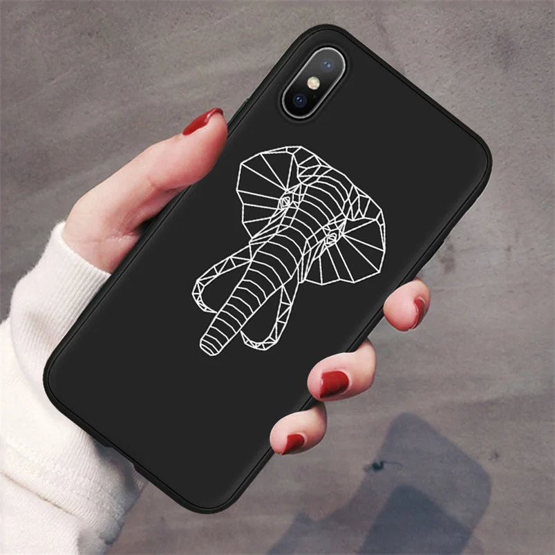 xtxiang Чехол для телефона для iPhone 8 Plus с животными, черный матовый Мягкий ТПУ чехол для iPhone 11 Pro X XR XS Max 10 7 6 6S Plus 5 5S SE чехол s - Цвет: xtxiang