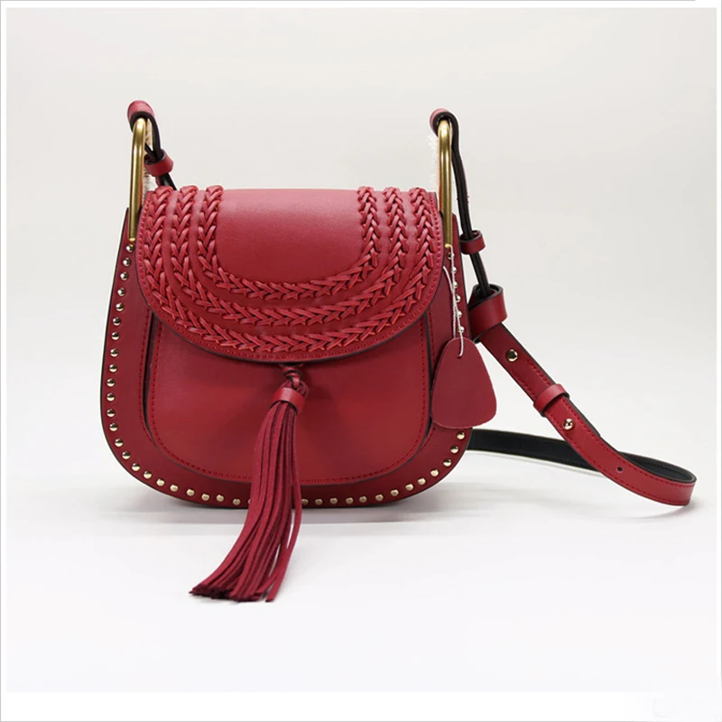 2017 women messenger handbags classic vintage tassel woven saddle weave single shoulder crossbody bags chic lady bag | Багаж и сумки