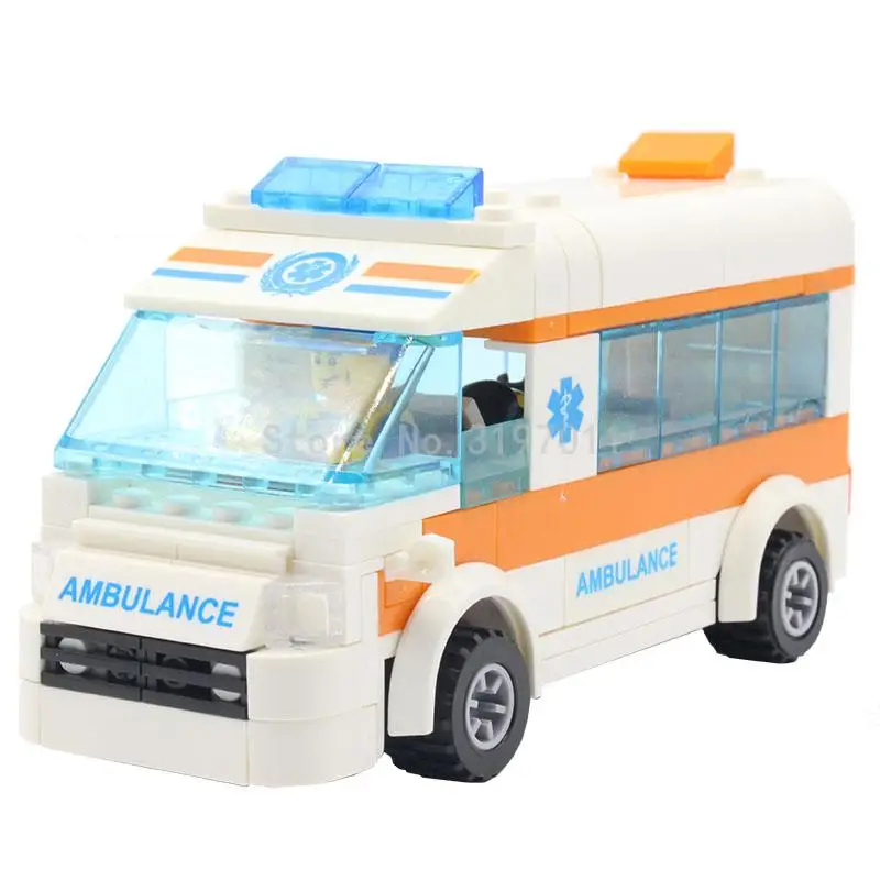 KAZI 85010 City Rescue Team Ambulance Bricks Educational Learning DIY Building Blocks Model Sets Kids Toys | Игрушки и хобби