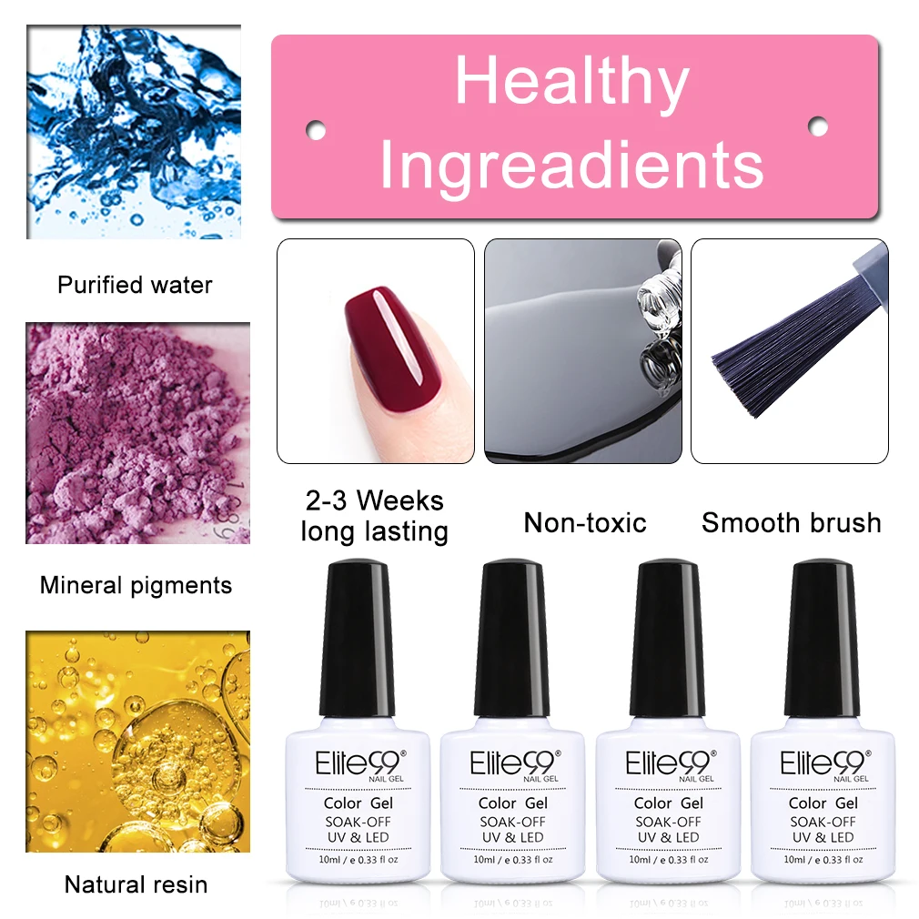 Elite99 Macaron Gel Nail Polish 10ml UV Varnish 6pcs/set For Manicure Vernis Soak Off Nails Reinforce Hybrid Lacquer | Красота и