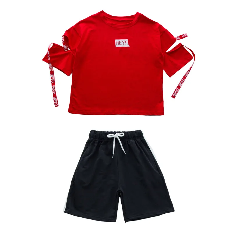 Летние Детские уличные танцевальные костюмы в стиле хип хоп для мальчиков и