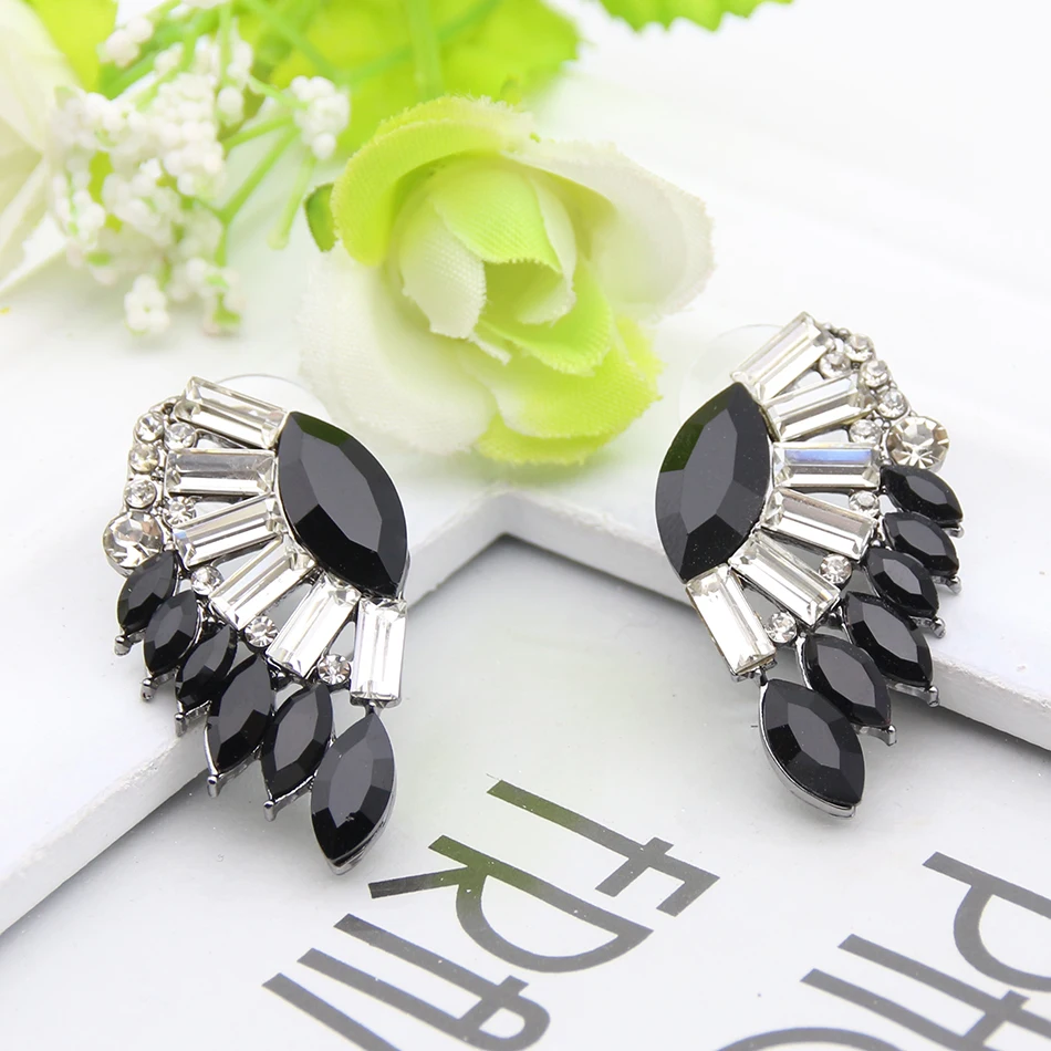 Модные женские хрустальные серьги веерообразные серьги-гвоздики классические