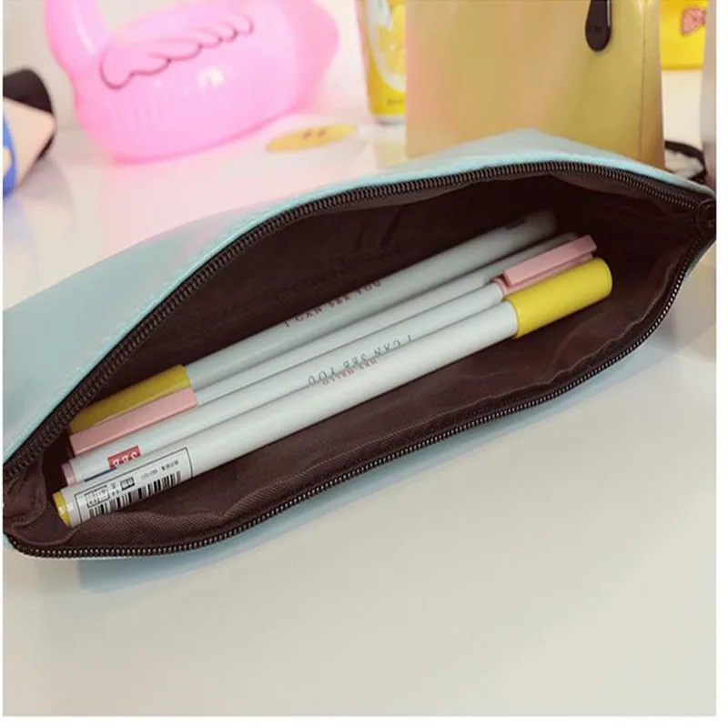 Большой Вместительный чехол для карандашей на молнии с зубами из искусственной