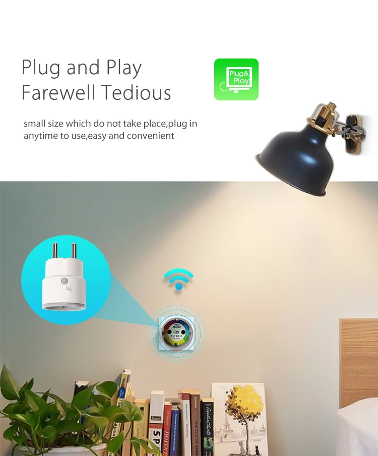 Yobang Security-APP WIFI ЕС умная вилка Поддержка Google Home принятие Alexa контроль бытовой