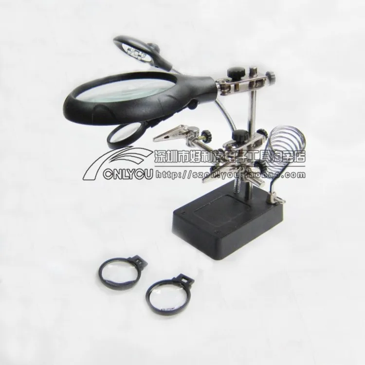Multi-function LED soldering station Electric iron Bracket desktop lamp with magnifying glass maintenance workbench | Инструменты
