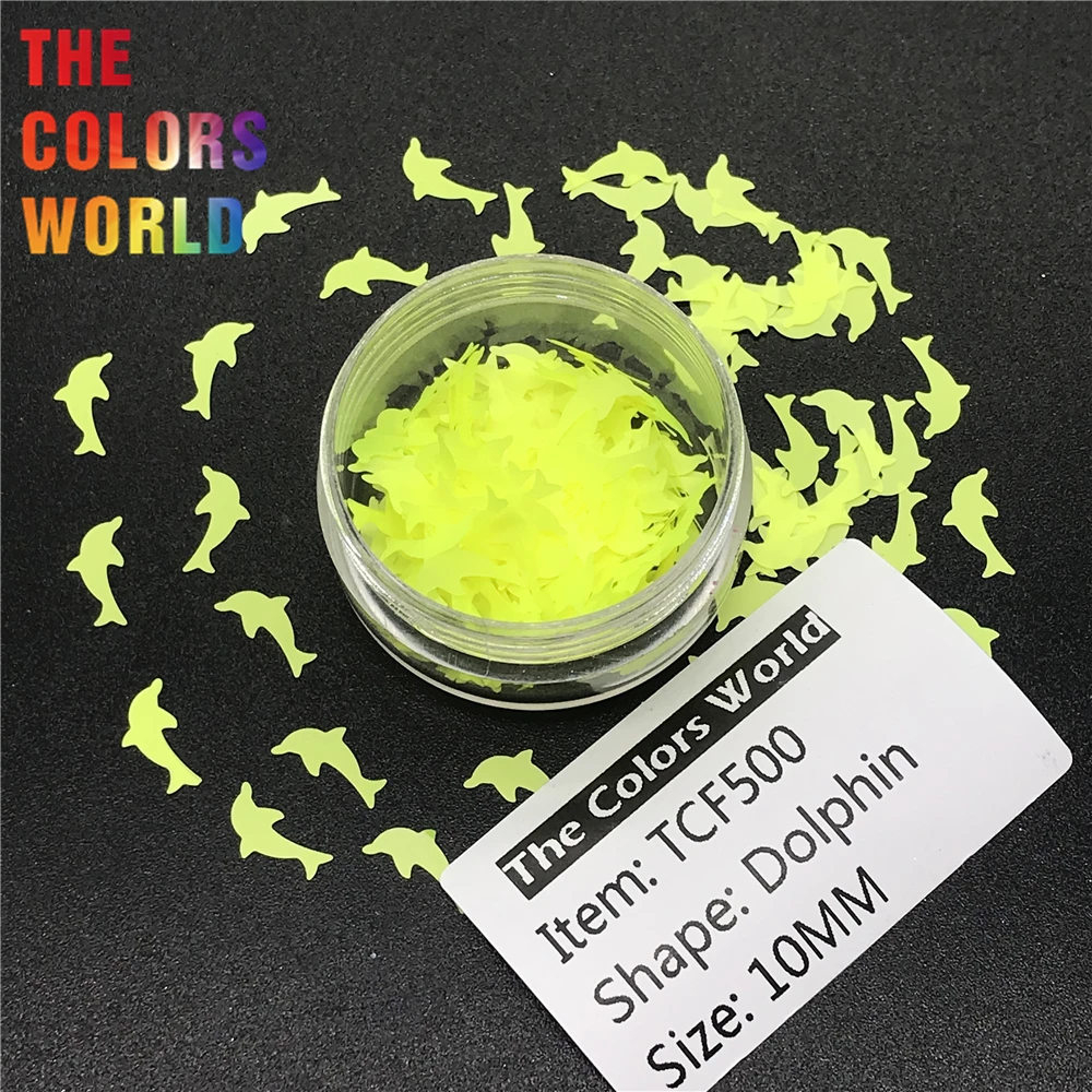 

TCT-228 Dolphin Shape Neon Bright Matte Color 10MM Solvent Resistant Nail Glitter Nail Art Decoration Handwork DIY Accessories
