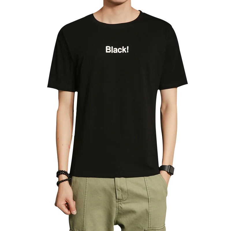НОВОЕ письмо черный белый Красный Синий печатных футболки 2017 лето повседневная