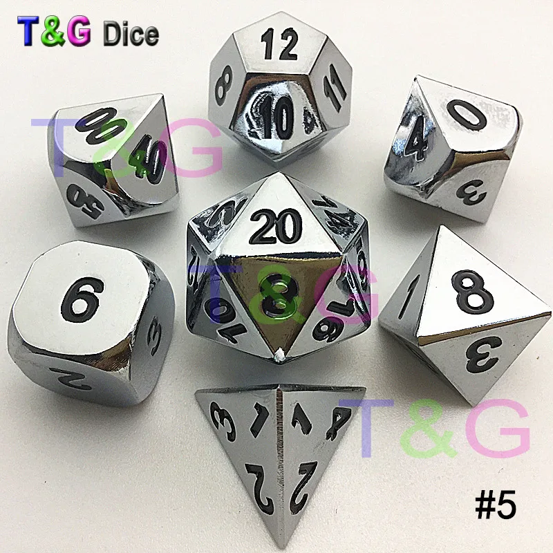 Высокое качество, металлический 7 кубиков d4 d6 d8 d10 d% d12 d20 для настольной игры, Rpg Dados juegos de mesa подземелья& dragon Dice