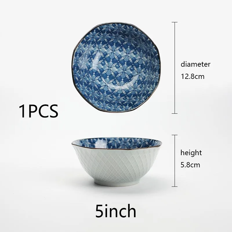 B5inch 5/5. 7/7 Plus/8 дюймов Цзиндэчжэнь Посуда Япония Стиль набор посуды для дома, миски под рис супа чашки для супа с лапшой миска-контейнер Кухня аксессуары для рукоделия - Цвет: B5inch