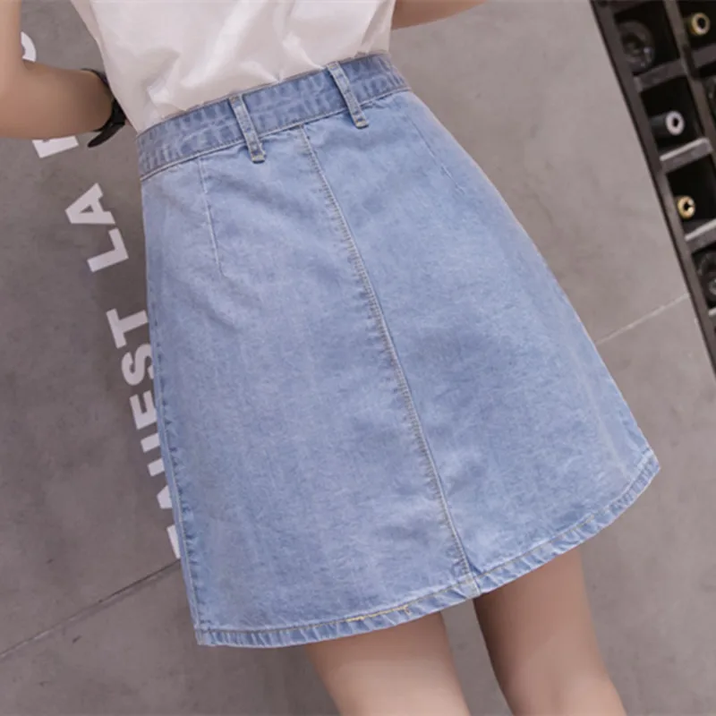Юбка джинсовая женская женские джинсовые юбки Корейская синяя мини юбка плюс