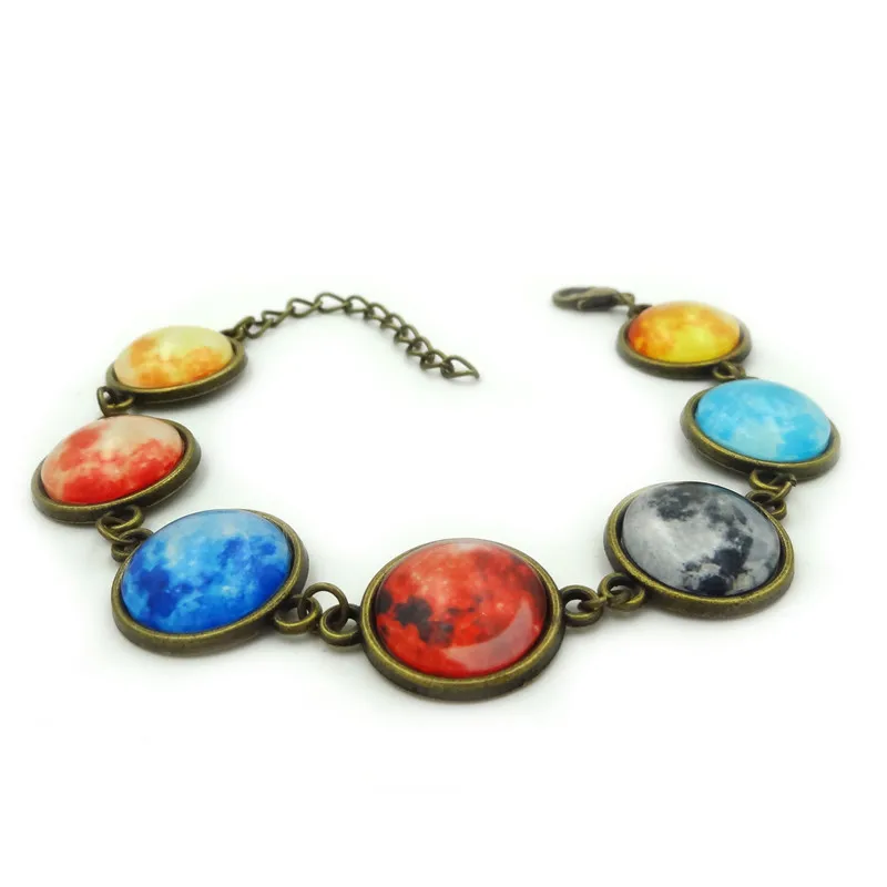 Galaxy planet time gem bracelet vintage jewelry alloy | Украшения и аксессуары