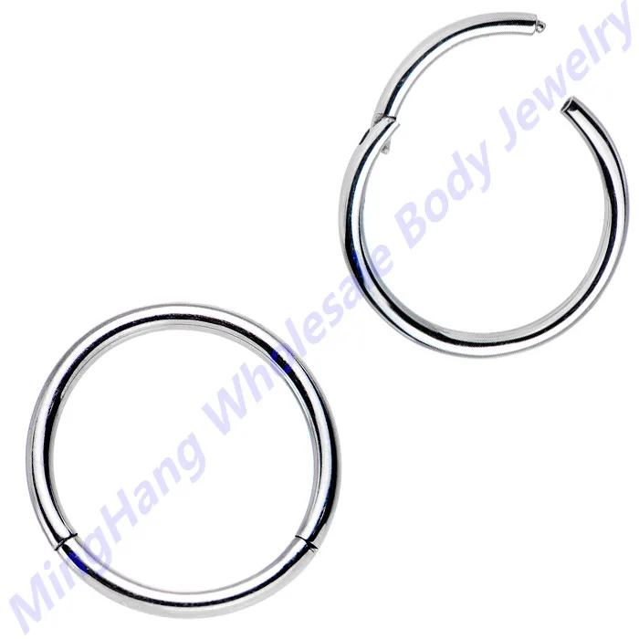 16G 14G хирургический стальной нос Septum Clicker сегментное кольцо для губ сосков ушной