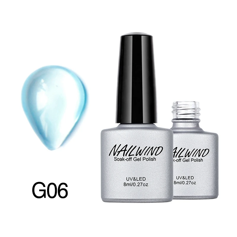 NAILWIND 8 мл матовое желе гель лак для ногтей верхнее Базовое покрытие требуется дизайн ногтей УФ светодиодный блестящие украшения для маникюра гель лак - Цвет: 6