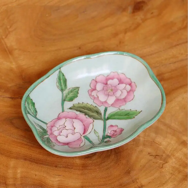 Нежная фарфоровая тарелка ручной росписи украшение для дома аксессуары ванной