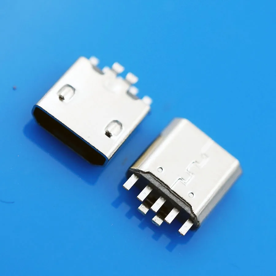 100 шт микро USB гнездовые разъемы 5 P вертикальный тип хвостового зарядного