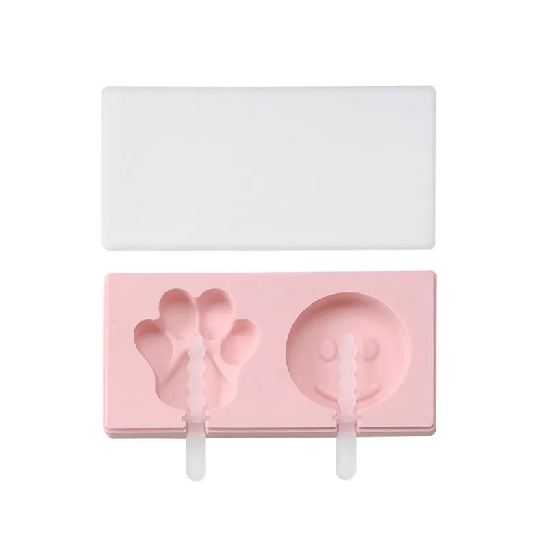 D - Pink Leeseph формы для мороженого, силиконовые многоразовые форма для изготовления мороженого с крышками и палочками, легко снимаются, без BPA, милые Креативные DIY - Цвет: D - Pink